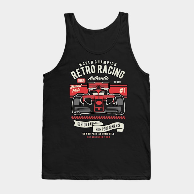 Retro Racing, Vintage Retro Classic Tank Top by CoApparel